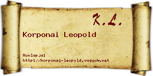 Korponai Leopold névjegykártya